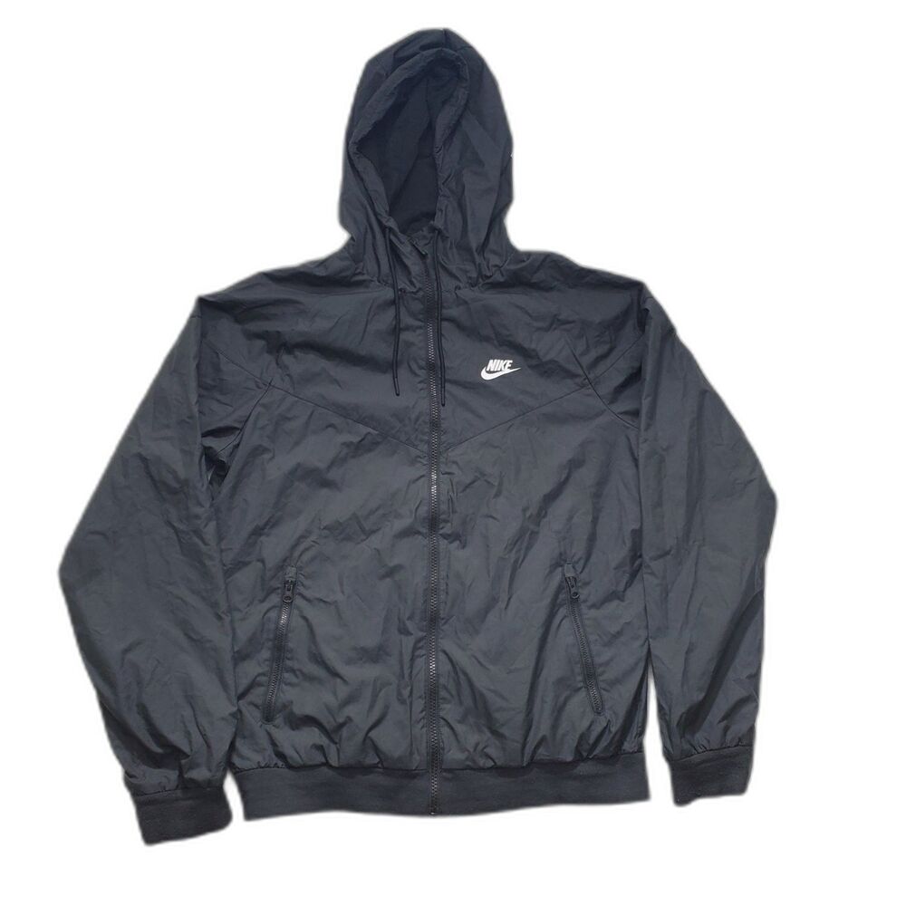 Nike Sportswear Windrunner Hooded Full Zip Jacket Mens S Black 727324-010